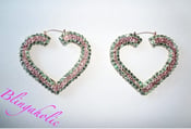 Image of Swarovski Crystal Sparkly Heart Bamboo Earrings