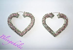 Image of Swarovski Crystal Sparkly Heart Bamboo Earrings