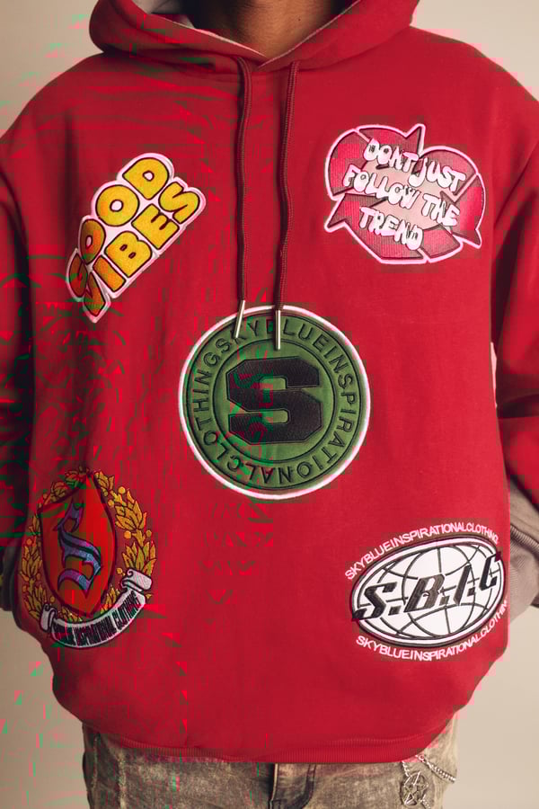 Image of Multi Color Embroidery Red
