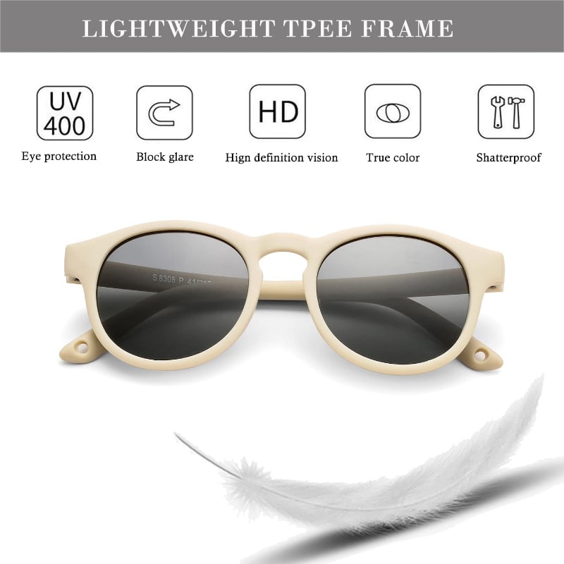 Image of 0-3 Years Newborn Fashion Baby's First Sunglasses with Strap Round Flexible UV400 Polarized Infant S