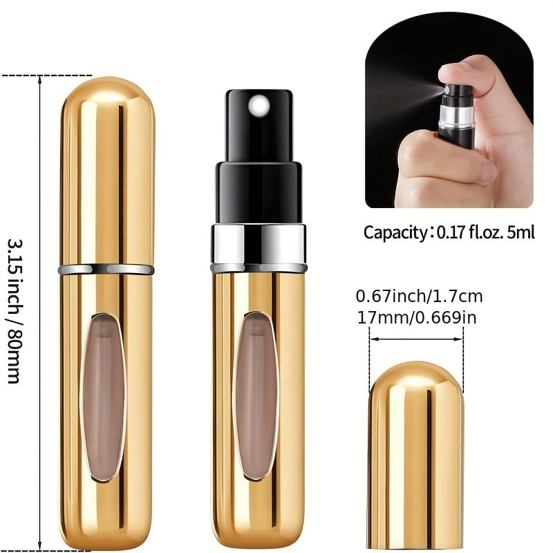 Image of Mini Refillable Perfume Atomizer Aluminum, Travel Perfume Atomizer 5ml, Portable Perfume Dispenser, 