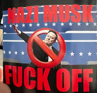 Image 1 of nazi musk fuck off sticker