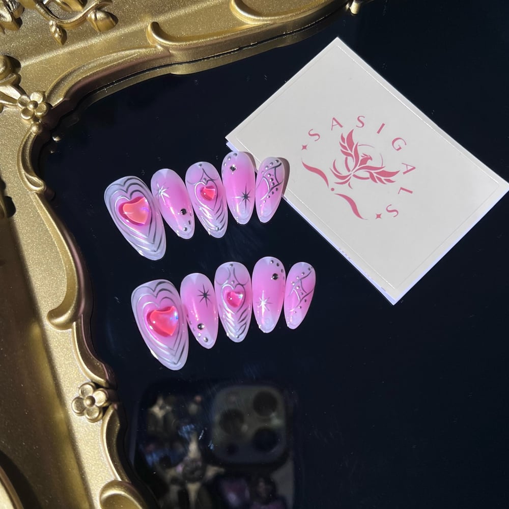 Image of Y2K Sweetie Heart Press On Nails 