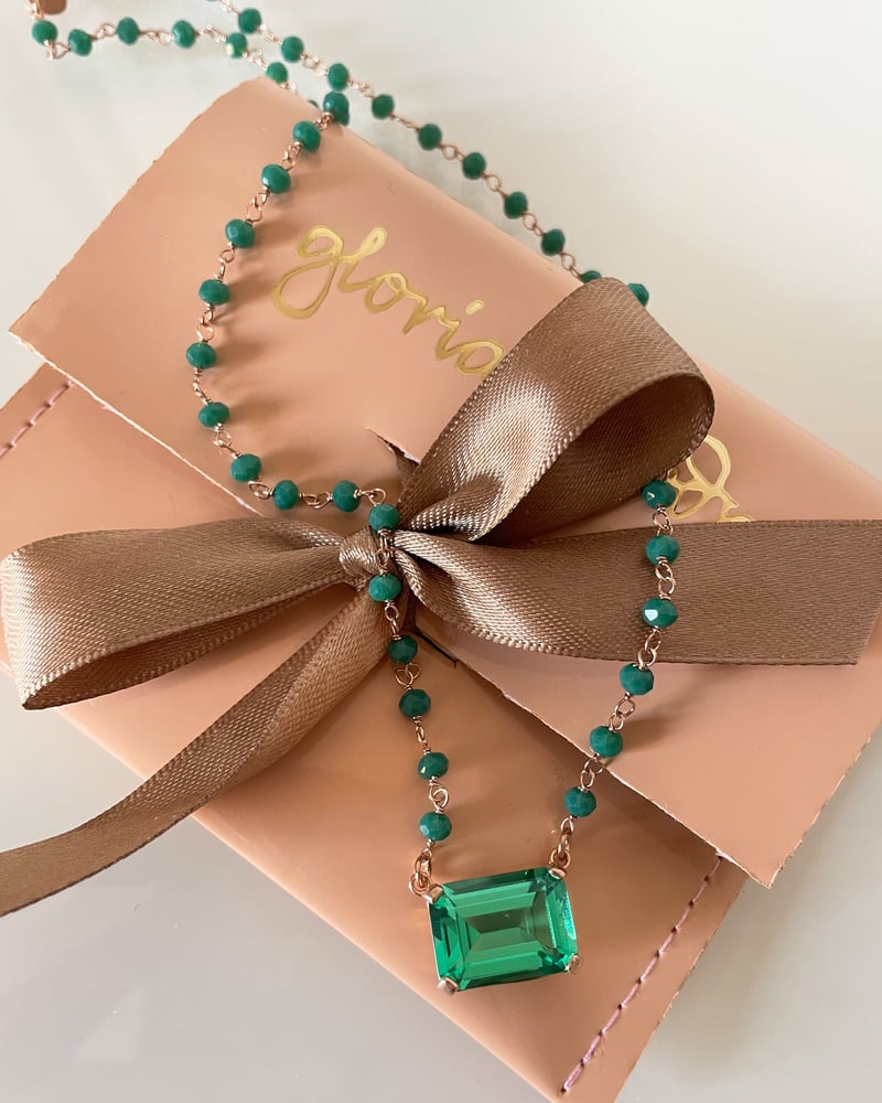 Image of COLLANA  CON PIETRA RETTANGOLARE