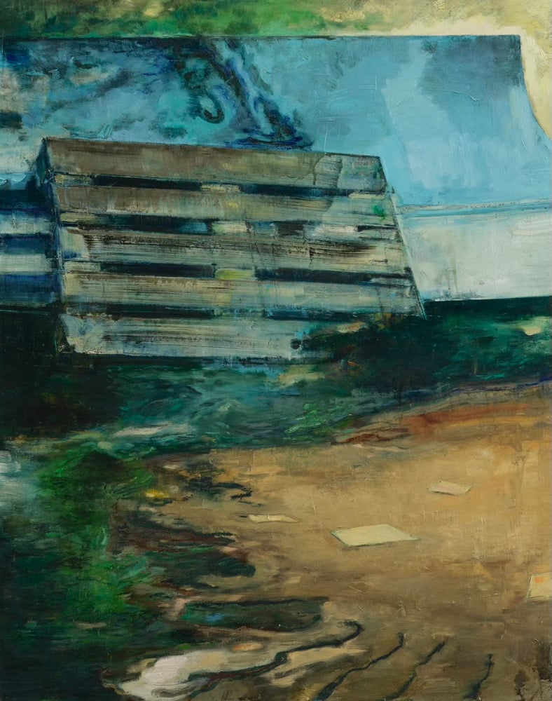 Image of Painting / maleri / "Islands Br. – Malerdrømme og tankestreger – Palle på Nokken" / 80x100 cm