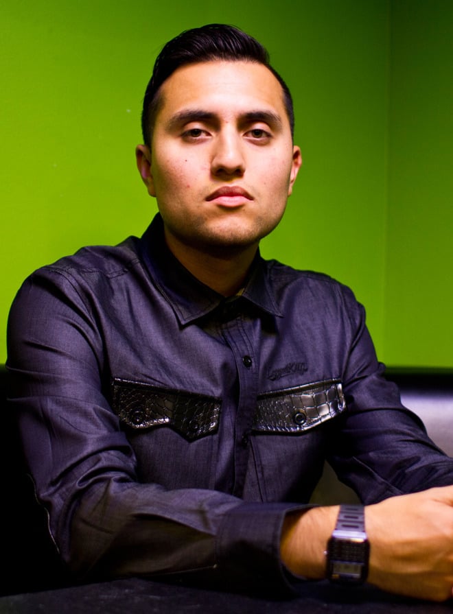 Image of 'Leonardo' - 3 K.N.G.'s Black/Croc Chambray Button Shirt