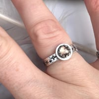 Image 4 of Handmade Sterling Silver Celestial Smoky Quartz Star Ring 925