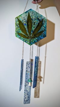 Image 4 of Hexagon Mary Jane Hanging in Blue Wave Haze 