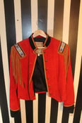 Image of Red Victorian aztec fringe jacket