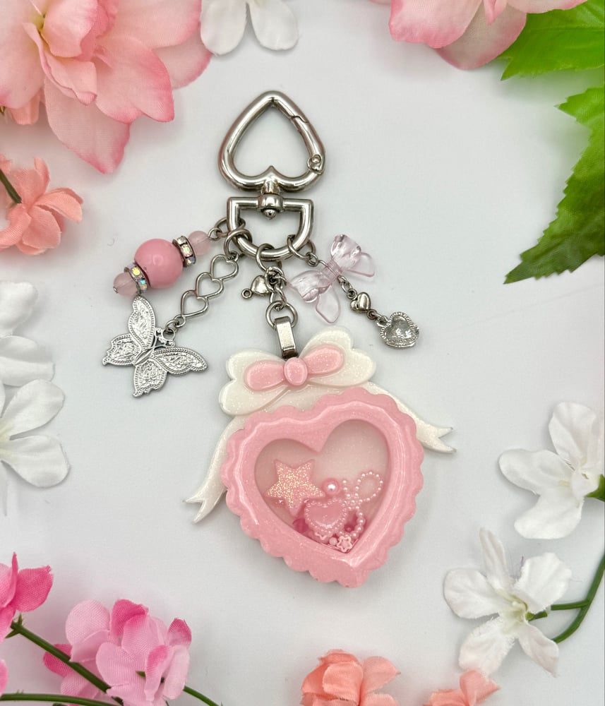 Image of Pink Heart - Shaker Keychain