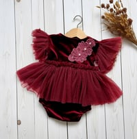 Image 1 of Sitter photography outfit Sagara | age 12 months | burgundy