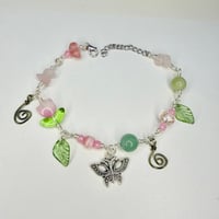 "Petal & Moss" Butterfly Charm Bracelet