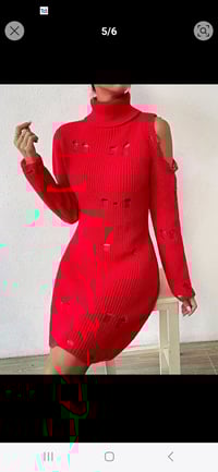 Image 3 of FOXY RED SWEATER DRESS 