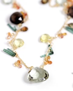 Image of Gold Multi Stone Necklace 2