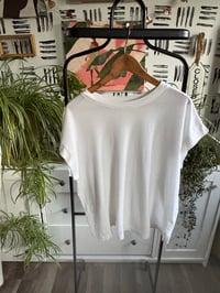 Image 1 of Target white cap sleeve tee