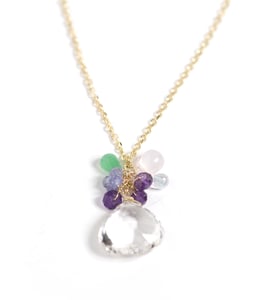 Image of Multicolor Stone Drop Necklace 