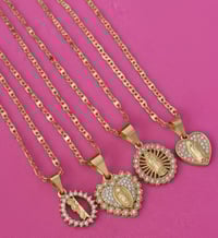 Image 1 of 18” 3mm Mariner Link Chain Necklace Gold Plated Religious Pendants