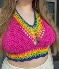 Image 2 of Rainbow Caged Halter Top XXL