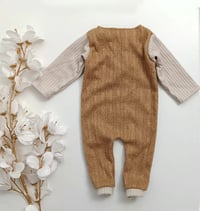 Image 3 of Newborn boys romper Federico | camel and beige