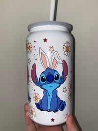 Image 1 of stitch glow in the dark stainless steel tumbler