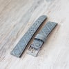 19mm Crocodile Strap In Denim Light