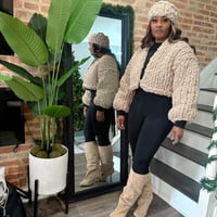 Image 1 of Chunky Tan Knit Crop (NEW)