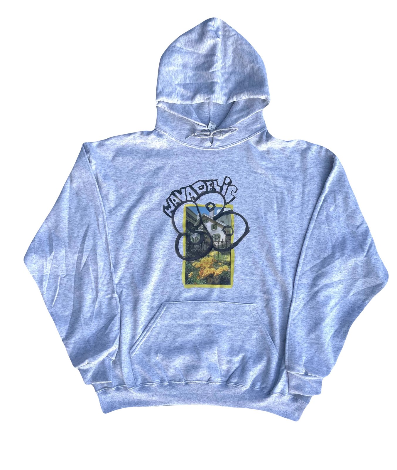 Garden house hoodie ash grey WAVADELIC SKATEBOARDING