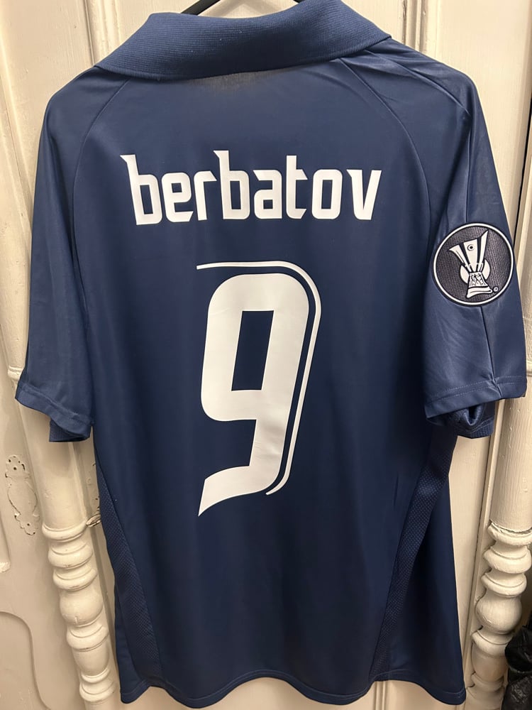 Image of Tottenham Hotspur “BERBATOV 9” 2007/08 Away Shirt + UEFA patch  (M)