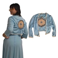 Image 2 of Long blue Doily Dress and Shawl