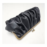 Image 4 of *NEW* Gathered Black Leather Clutch