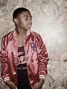 Image of The Dreamers Varsity League Baseball Satin Jacket In Red/White