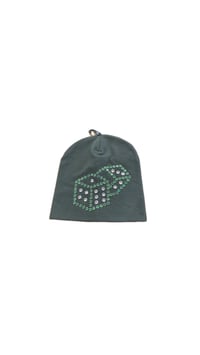 RHINESTONE DICE BEANIE (GREEN)