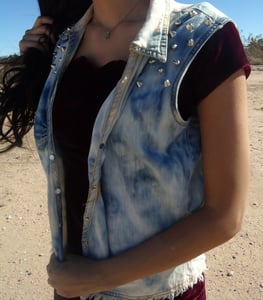 Image of Cross Studded Denim Vest