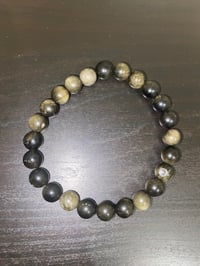 Gold obsidian crystal bracelet