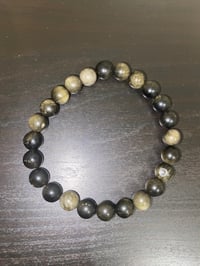 Gold obsidian crystal bracelet 