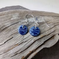 Tiny blue ripple earrings
