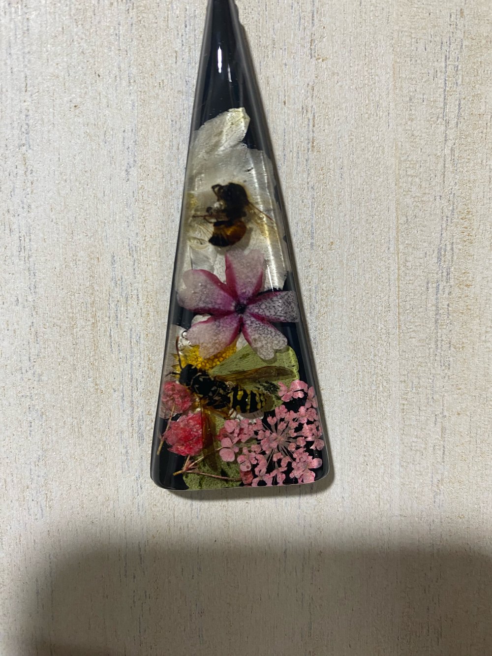 Floral bee and wasp pendant 