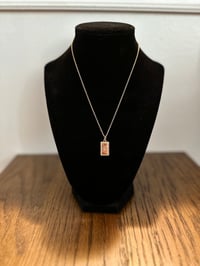 Image 1 of Gold Square Pendant Necklace