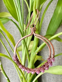 Image 2 of Pink Tourmaline (Copper) Hoop Earrings