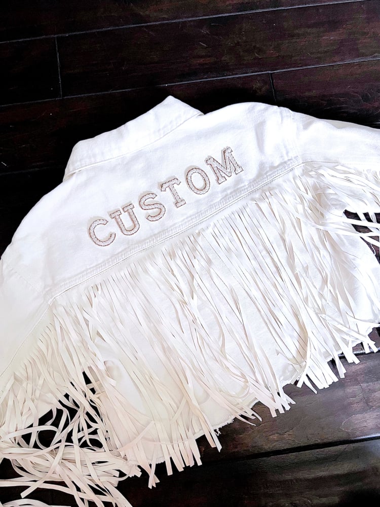 Image of CUSTOM Pearl & Stone Fringe Jacket 