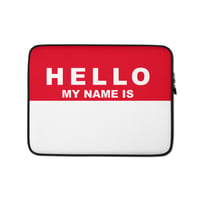 Image 1 of HELLO MY NAME IS Laptop Sleeve RED