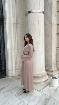 Image 1 of Lace abaya Beige