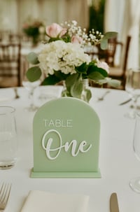 Image 1 of Arch Table Number with Stand 