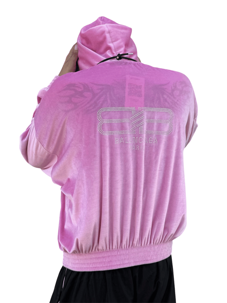 Image of Balenciaga SS23 Velour BB Zip-up
