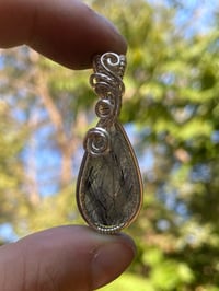 Image 2 of Black Rutilated Quartz Silver Pendant 