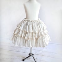 Image 3 of Christmas coat size 5-7 years - red with lace on the sleeves