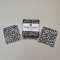 Image 2 of Grey Leopard Reusable Makeup Remover Pads (Pack of 4) – Eco Friendly Washable Face Wipes