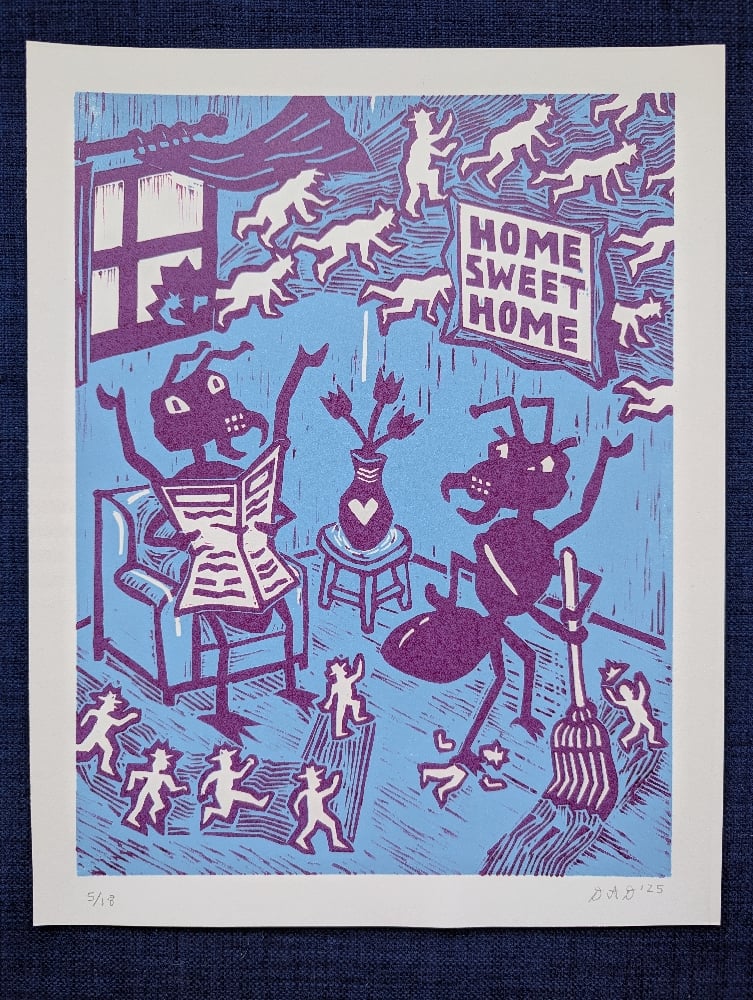 Untitled reduction linocut #34