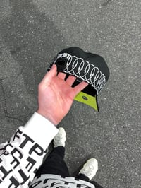 Image 3 of  SAFTEY BRIM FULL BARB BLACKOUT NEW YORK YANKEES CUSTOM FITTED