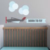 Modern Airoplane Fabric Wall Decal Decor Sticker Kids Nursery Bedroom